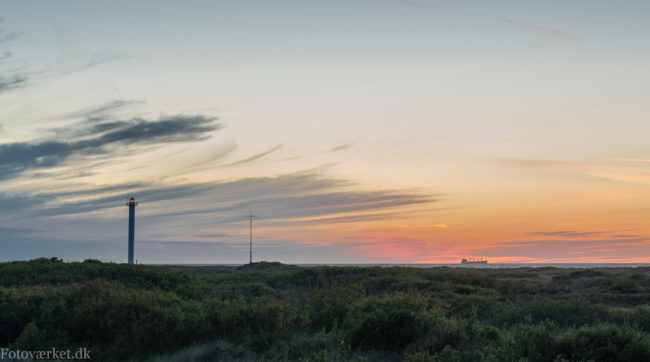 Solnedgang ved Skagen Vest Fyr (Blyanten)