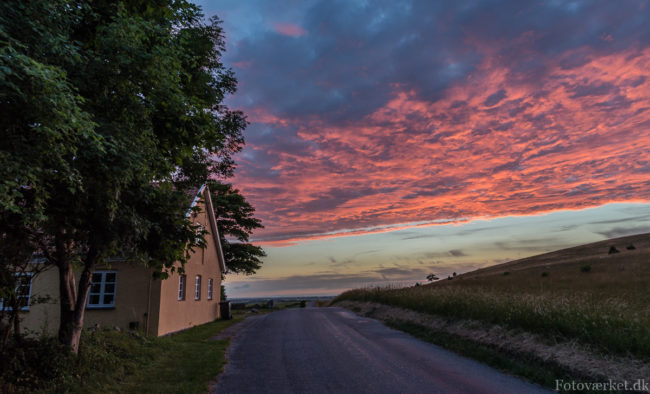 Høje Møn, solnedgang ved Høvblege